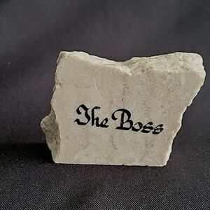 Light Gray "The Boss" Granite Desk Accent or Paperweight
